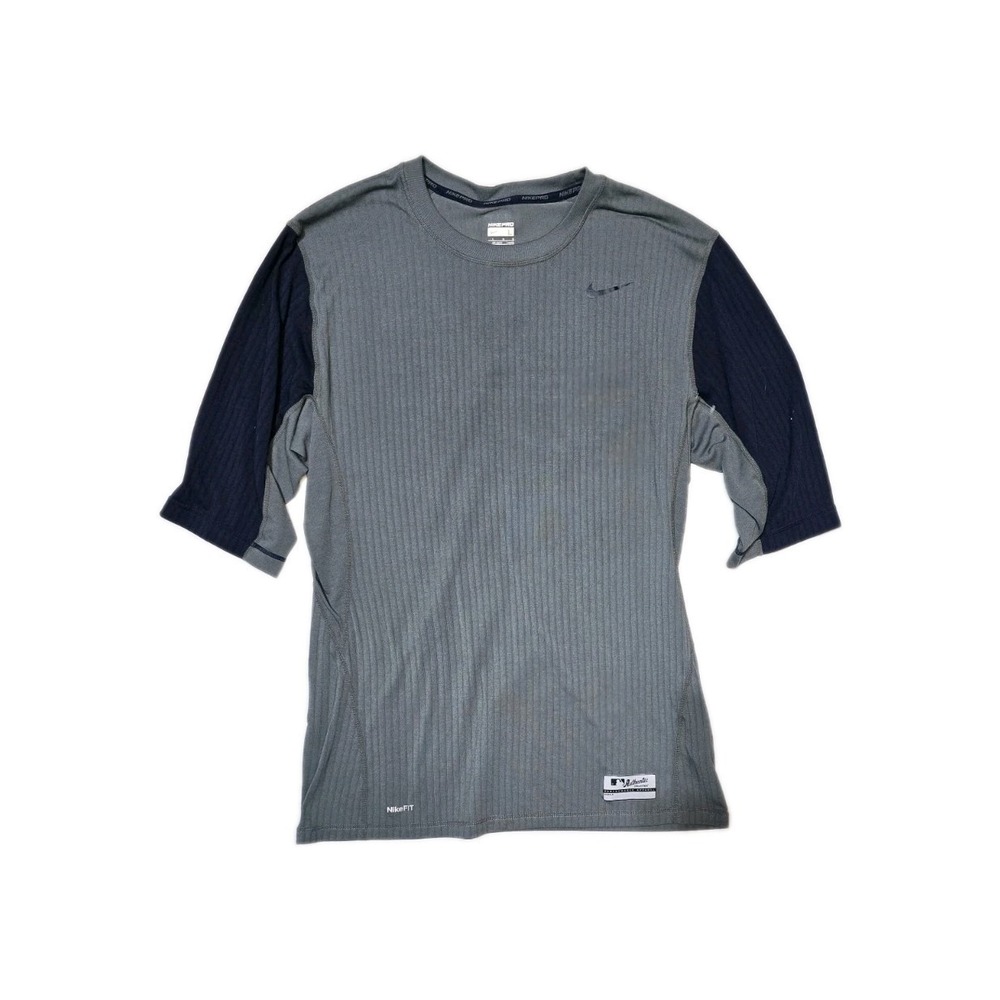 NIKE‎ PRO Dri-Fit Performance Apparel Men's Dark Gray Striped Shirt Fitted Large